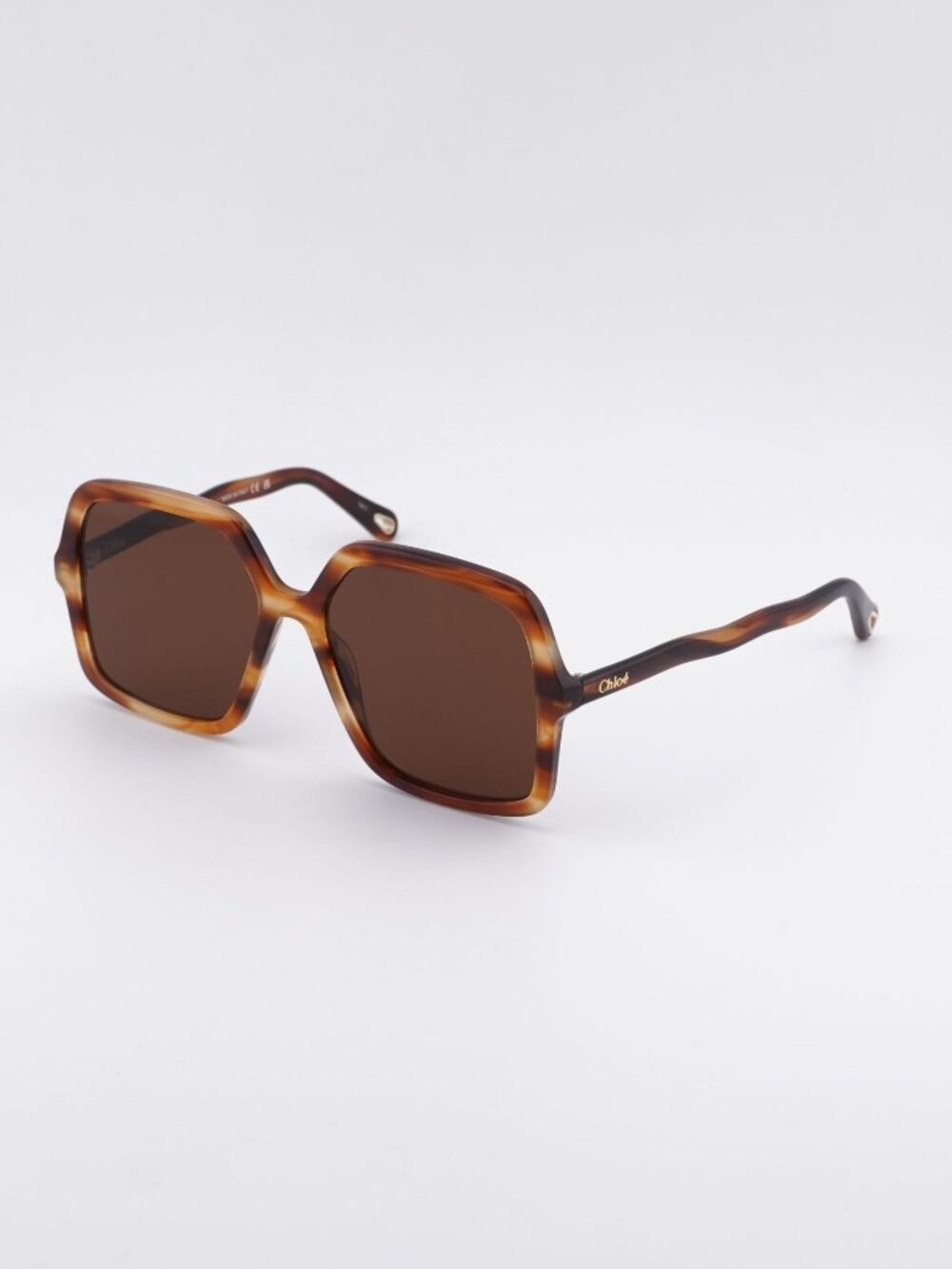 Chloe CH0086S 005 Women Sunglasses Havana Square Frame, Brown Lenses